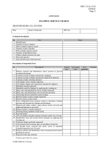 service chart for co2 flooding system on ships