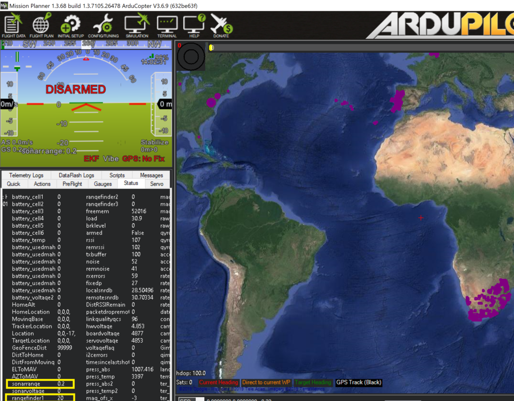 Pixhawk sonar range finder
